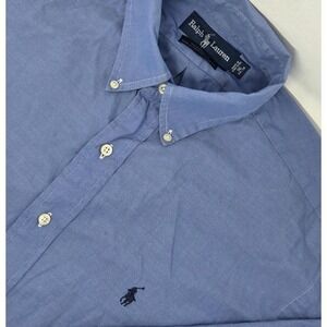 VINTAGE Polo Ralph Lauren Shirt Yarmouth Cotton Oxford Blue Men‎ 16  34/35